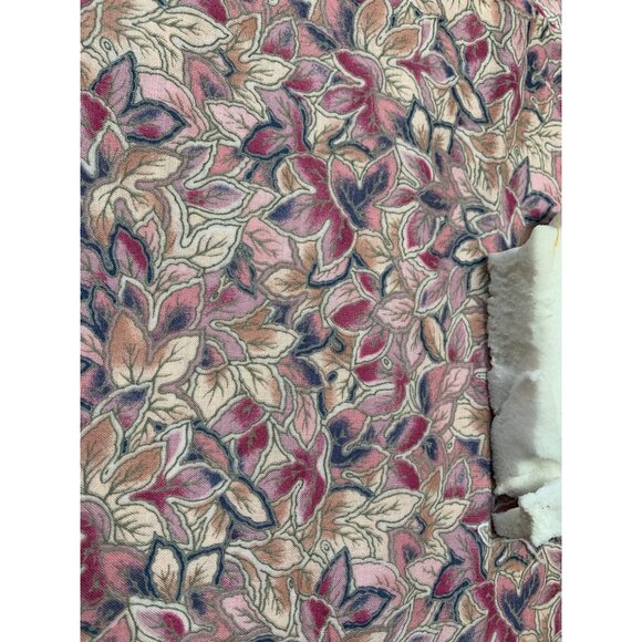 Vintage Floral Fabric 1/2 yards Pink & Beige Leaves Pattern Sewing Crafts Home D - Picture 2 of 4